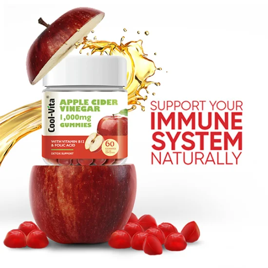 OEM Halal Vegan Suplementos Vinagre de maçã Doces Vitamina Alimentos saudáveis ​​Perda de peso Vitamina gomosa para peso, desintoxicação e limpeza
